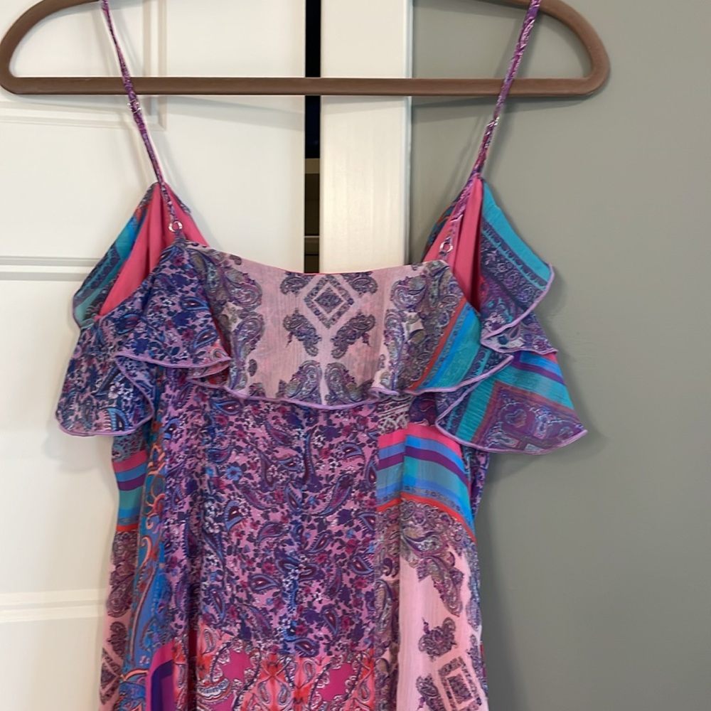 Gianni Bini x DANNIJO Wrap Dress Isabella Printed V-Neck Ruffle Chiffon S - Picture 9 of 15